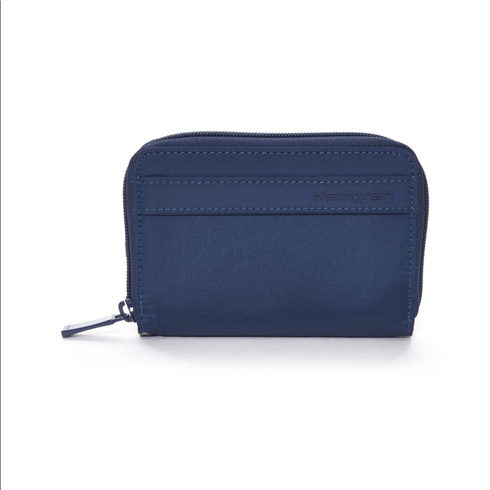 NWT Hedgren Krona Zipper Wallet Dress Blue RFID